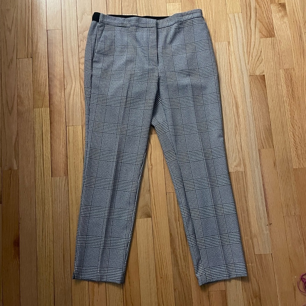 Zara White and Black Striped Patterned Dress Pants Size XL